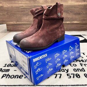 Birkenstock Sarnia Espresso Suede Leather Ankle Boots - Regular Fit